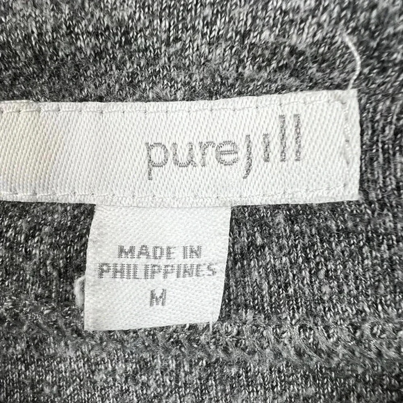 J Jill Pure Jill Women M Relaxed Fit Dark Gray Long-Sleeve Cotton Top Crew Neck - Picture 9 of 12